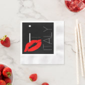 Grüße aus Italien Roter Lipstick Kiss Serviette (Beispiel)