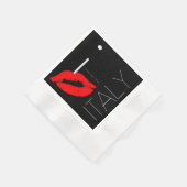 Grüße aus Italien Roter Lipstick Kiss Serviette (Ecke)