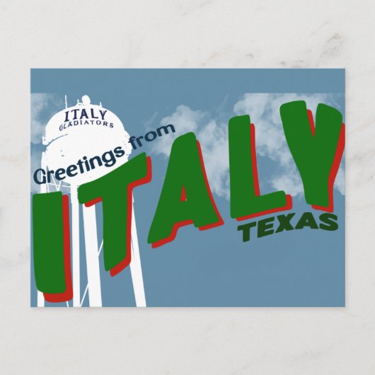 Grüße aus Italien (Texas) Postkarte (Vorderseite)