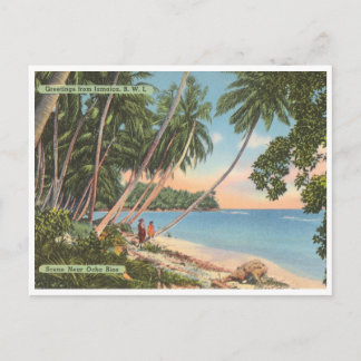 Grüße aus Jamaika Vintage-Strandszene Postkarte