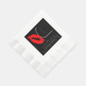 Grüße aus Japan Red Lipstick Kiss Serviette (Ecke)