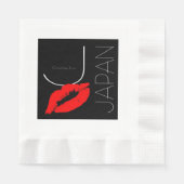 Grüße aus Japan Red Lipstick Kiss Serviette (Vorderseite)