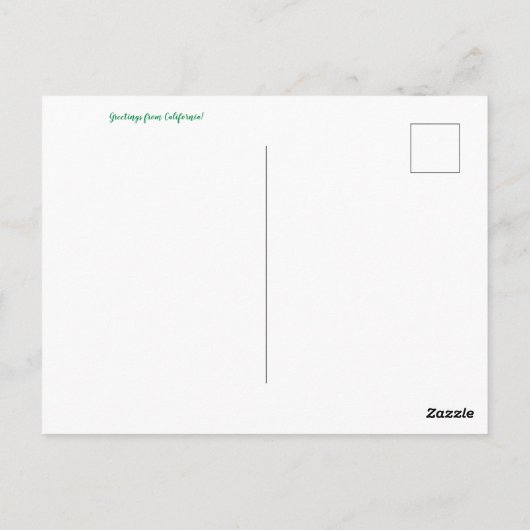 Grüße aus Kalifornien! Postkarte (Rückseite)