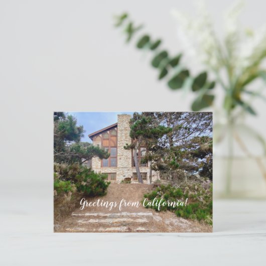 Grüße aus Kalifornien: "Zuflucht am Meer" Postkarte (Stehend Vorderseite)