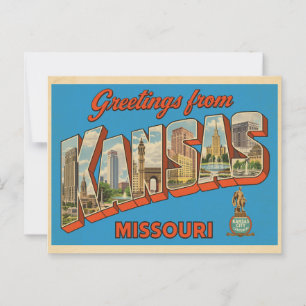 Grüße aus Kansas City, Missouri Vintage Postkarte
