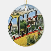 Grüße aus Kansas Keramik Ornament (Links)