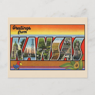 Grüße aus Kansas Large Letter Postkarte