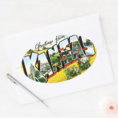 Grüße aus Kansas Ovaler Aufkleber (Umschlag)