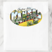 Grüße aus Kansas Ovaler Aufkleber (Tasche)