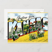 Grüße aus Kansas Postkarte (Vorne/Hinten)