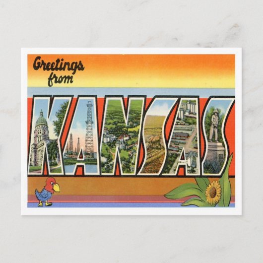 Grüße aus Kansas Postkarte (Vorderseite)