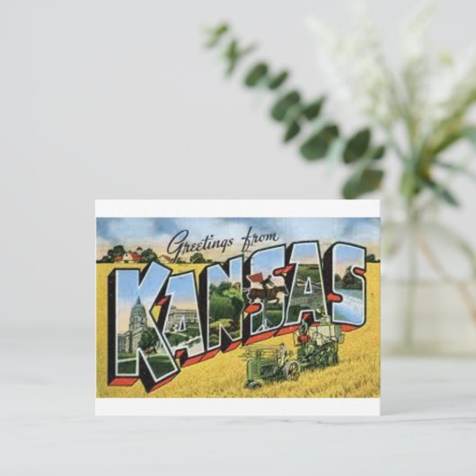 Grüße aus Kansas Postkarte (Stehend Vorderseite)