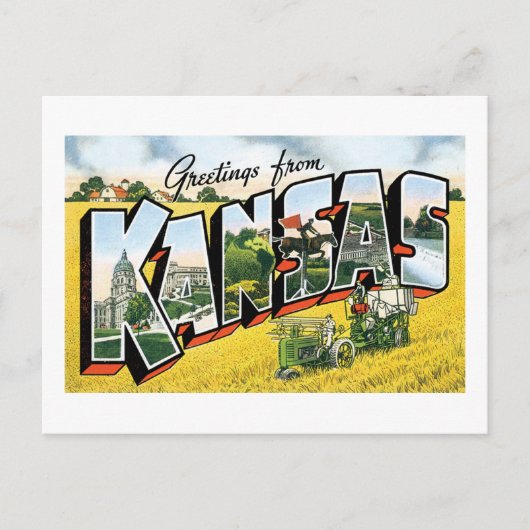 Grüße aus Kansas Postkarte (Vorderseite)