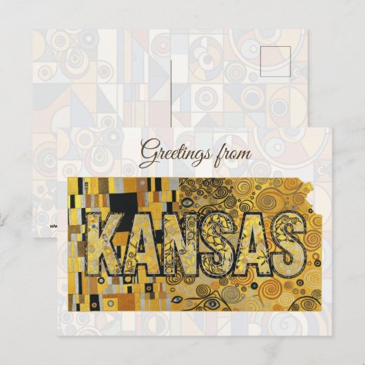 Grüße aus Kansas Postkarte (Vorne/Hinten)