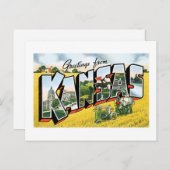 Grüße aus Kansas! Vintag Postkarte (Vorne/Hinten)