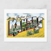 Grüße aus Kansas! Vintag Postkarte (Vorderseite)