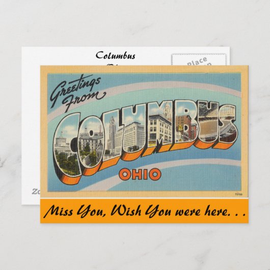 Grüße aus Kolumbus Postkarte (Vorne/Hinten)