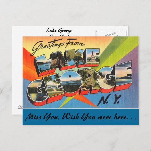 Grüße aus Lake George Postkarte (Vorne/Hinten)