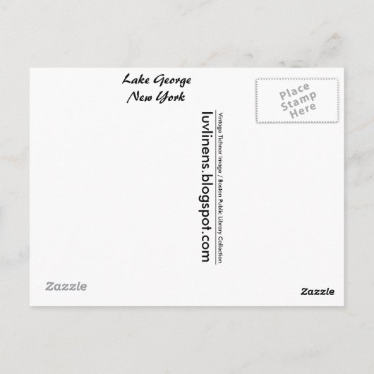 Grüße aus Lake George Postkarte (Rückseite)