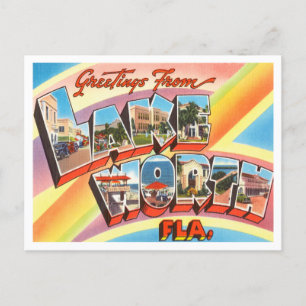 Grüße aus Lake Worth, Florida Vintage Reise Postkarte