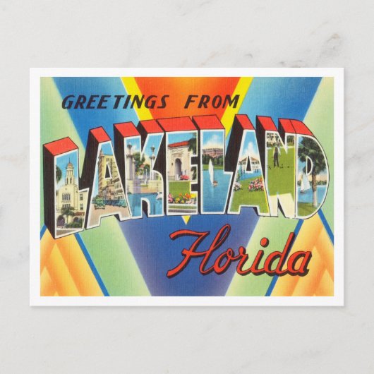 Grüße aus Lakeland, Florida Vintage Travel Postkarte (Vorderseite)