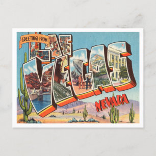 Grüße aus Las Vegas, Nevada Vintage Reise Postkarte