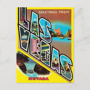 Grüße aus Las Vegas, Nevada Vintage Reise Postkarte