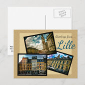 Grüße aus Lille Postkarte (Vorne/Hinten)