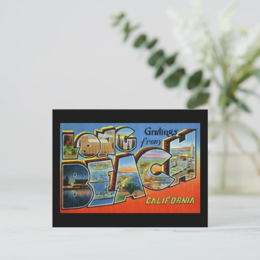 Grüße aus Long Beach California Postkarte (Stehend Vorderseite)