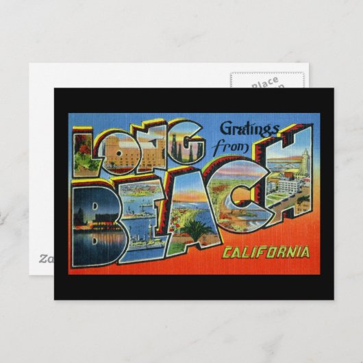 Grüße aus Long Beach California Postkarte (Vorne/Hinten)