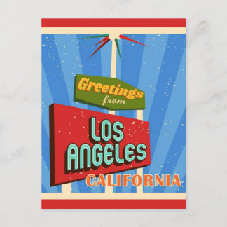 Grüße aus Los Angeles Kalifornien Retro  Postkarte
