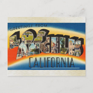 Grüße aus Los Angeles Kalifornien Vintage Art Postkarte