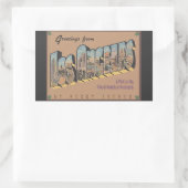 Grüße aus Los Angeles, Vintag Rechteckiger Aufkleber (Tasche)