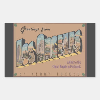 Grüße aus Los Angeles, Vintag Rechteckiger Aufkleber