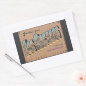 Grüße aus Los Angeles, Vintag Rechteckiger Aufkleber (Umschlag)