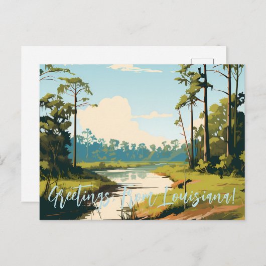Grüße aus Louisiana | Bayou Postcard Postkarte (Vorne/Hinten)