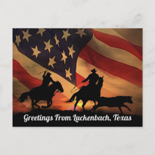 Grüße aus Luckenbach. Texas Postcard Postkarte
