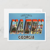 Grüße aus Macon, Georgia Vintage Travel Postkarte (Vorne/Hinten)