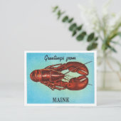 Grüße aus Maine, Lobster Vintage Travel Postkarte (Stehend Vorderseite)