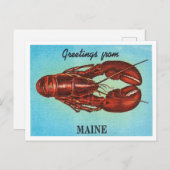Grüße aus Maine, Lobster Vintage Travel Postkarte (Vorne/Hinten)