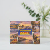 Grüße aus Maine Postkarte (Stehend Vorderseite)