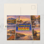 Grüße aus Maine Postkarte (Vorne/Hinten)