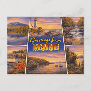 Grüße aus Maine Postkarte