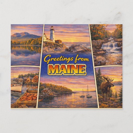 Grüße aus Maine Postkarte (Vorderseite)