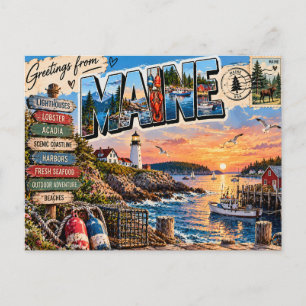 Grüße aus Maine Postkarte