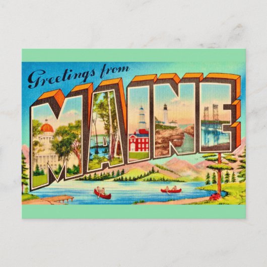 Grüße aus Maine Postkarte (Vorderseite)