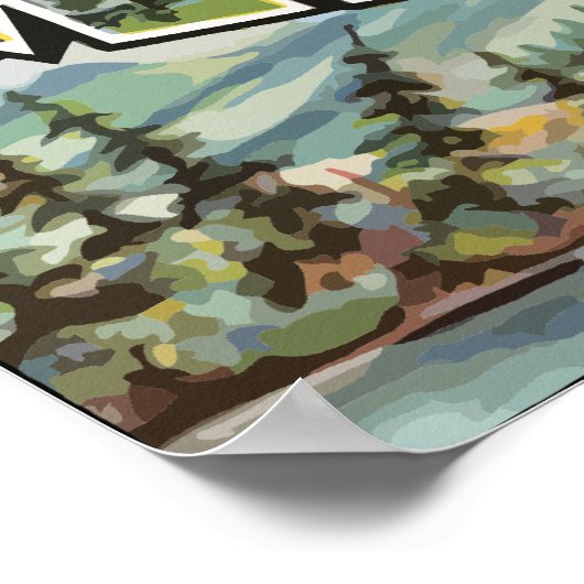 Grüße aus Maine, Vintag Poster (Ecke)