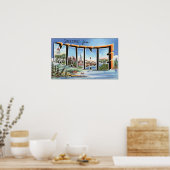 Grüße aus Maine, Vintag Poster (Küche)