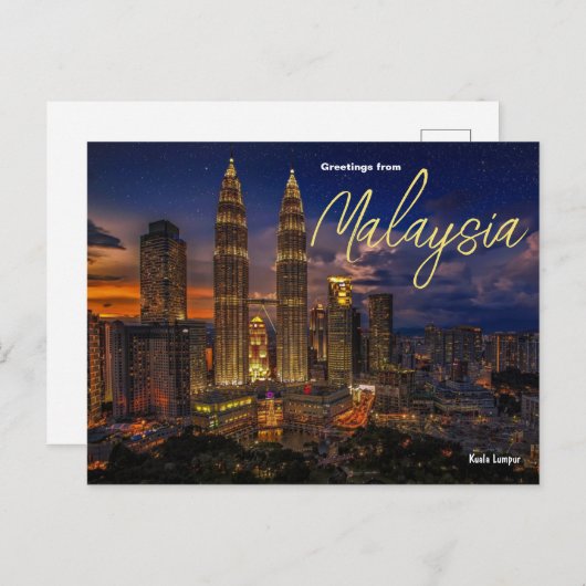 Grüße aus Malaysia Kuala Lumpur Postcard Postkarte (Vorne/Hinten)