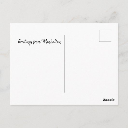 Grüße aus Manhattan, Retro Design Postkarte (Rückseite)